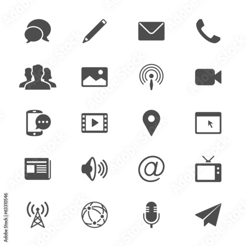 Vector: Media and communication flat icons Media and communication flat icons