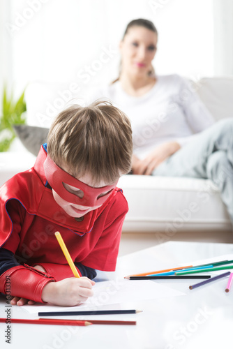 Photo: Creative superhero boy Creative superhero boy