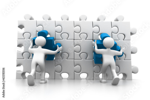 Illustration: People arranging the important part People arranging the important part