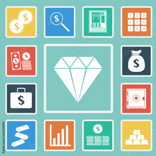 Vector: Vector of Finance and money icon Vector of Finance and money icon