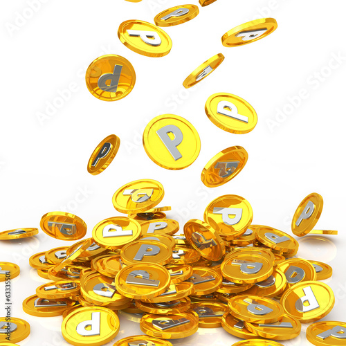 Illustration: gold coins point gold coins point