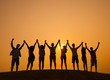 Silhouettes of Casual People Outdoors Silhouettes of Casual People Outdoors