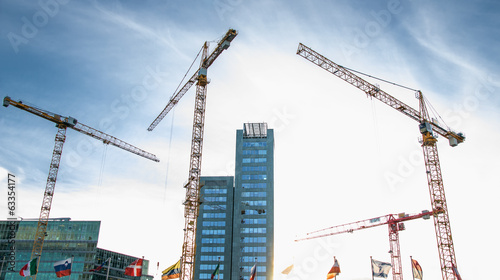 Photo: Building under construction and crane Building under construction and crane