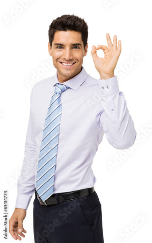 Photo: Confident Businessman Gesturing Okay Confident Businessman Gesturing Okay
