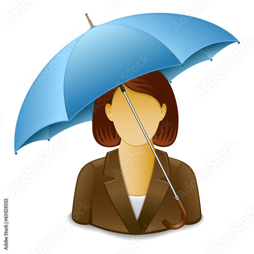 Vector: Businesswoman under Umbrella Businesswoman under Umbrella