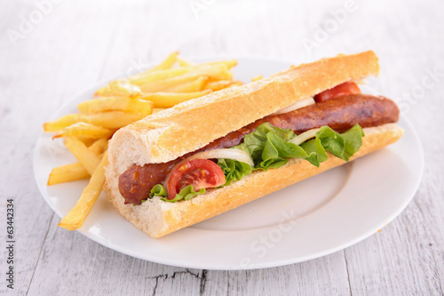Photo: sandwich and fries sandwich and fries