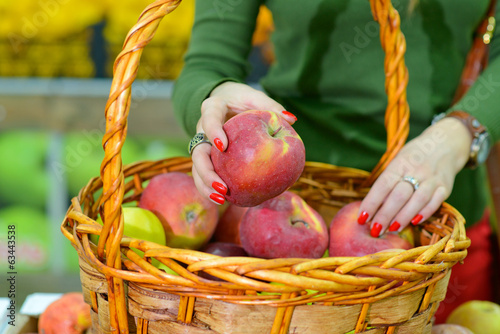 Photo: Basket with apples Basket with apples