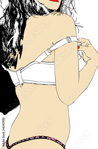 Photo: Woman in white bra Woman in white bra