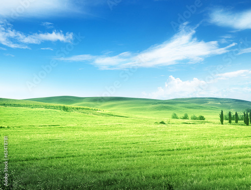 Photo: hills in sunny day Tuscany, Italy hills in sunny day Tuscany, Italy