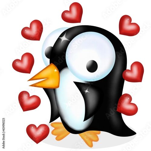 Illustration: pinguino in amore pinguino in amore