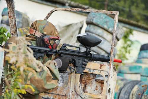 Photo: paintball player paintball player