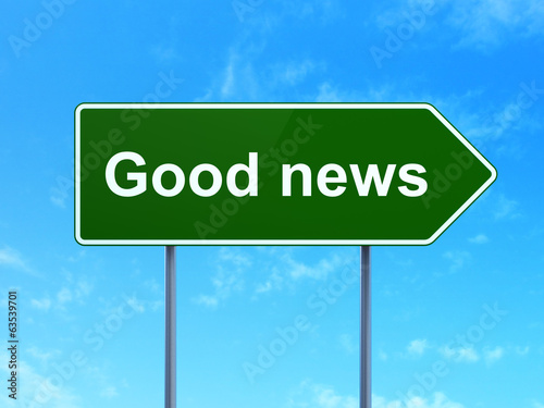 Illustration: News concept: Good News on road sign background News concept: Good News on road sign background