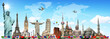 Travel the world monuments concept Travel the world monuments concept
