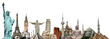 Travel the world monuments concept Travel the world monuments concept
