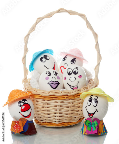 Photo: Easter eggs in a basket Easter eggs in a basket
