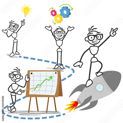 Vector: Stickman, conceptual, steps business idea success Stickman, conceptual, steps business idea success