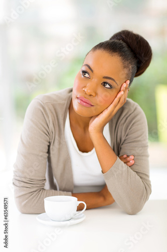 Photo: thoughtful africa american woman thoughtful africa american woman