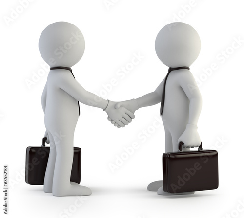 Illustration: 3d small people - deal 3d small people - deal