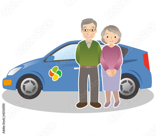 Illustration: 自動車 高齢者 自動車 高齢者
