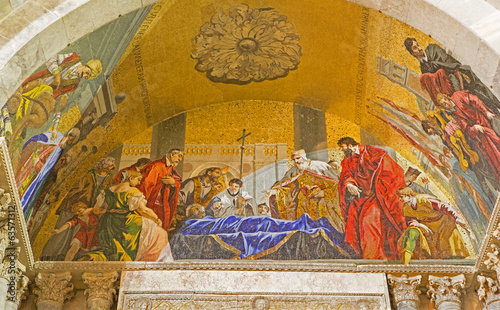 Photo: Venice - Mosaic from st. Mark cathedral over the side portal. Venice - Mosaic from st. Mark cathedral over the side portal.