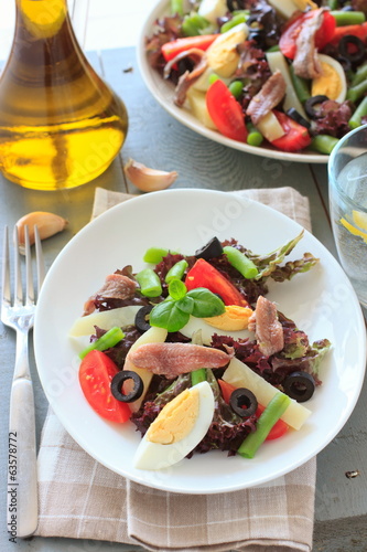 Photo: Mediterranean salad with anchovies and olives Mediterranean salad with anchovies and olives