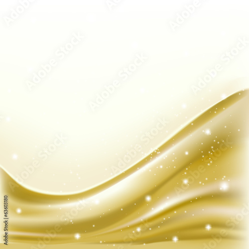 Vector: abstract golden background with folding waves and stars abstract golden background with folding waves and stars