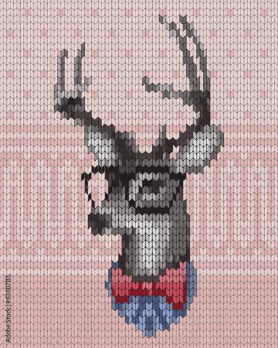 Vector: knitting deer knitting deer