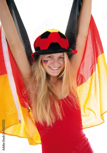 Photo: Fußballfan jubelt Fußballfan jubelt