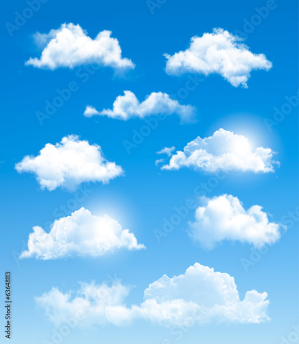 Vector: Set of transparent different clouds. Vector. Set of transparent different clouds. Vector.