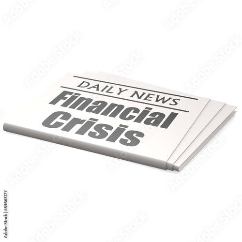 Illustration: Newspaper financial crisis Newspaper financial crisis