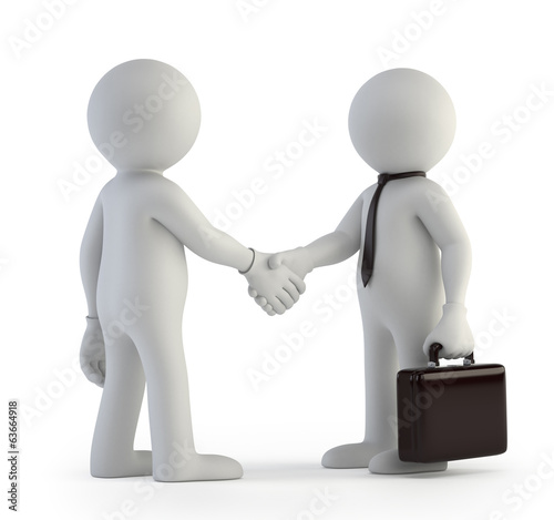 Illustration: 3d small people - handshake 3d small people - handshake