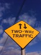 two way traffic sign two way traffic sign