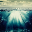 Under the ocean surface, abstract natural backgrounds Under the ocean surface, abstract natural backgrounds