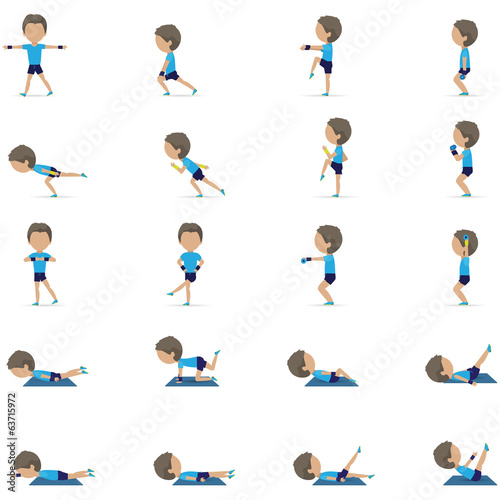 Vector: People At Aerobics Class - Isolated On White Background People At Aerobics Class - Isolated On White Background