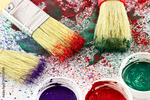 Photo: Brushes with paints Brushes with paints