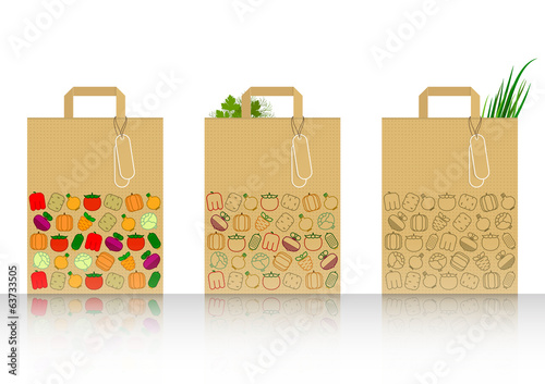 Vector: Package with vegetables Package with vegetables