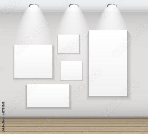 Vector: Frame on Wall for Your Text and Images, Vector Illustration Frame on Wall for Your Text and Images, Vector Illustration