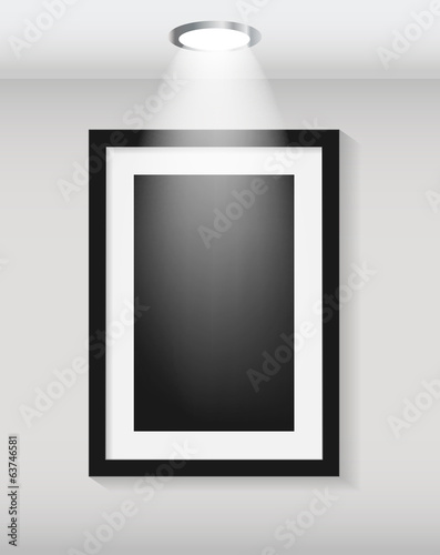 Vector: Frame on Wall for Your Text and Images, Vector Illustration Frame on Wall for Your Text and Images, Vector Illustration