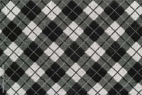 Photo: Black and white checkered fabric for background Black and white checkered fabric for background