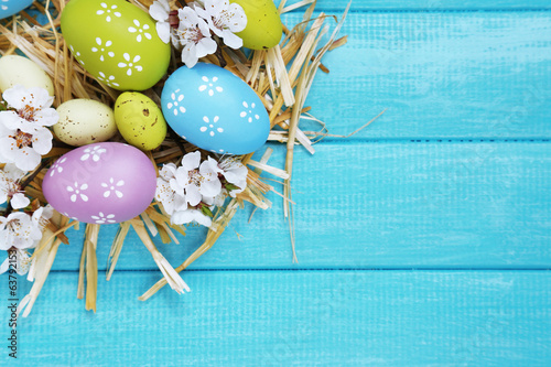 Photo: Easter composition with flowering branches Easter composition with flowering branches