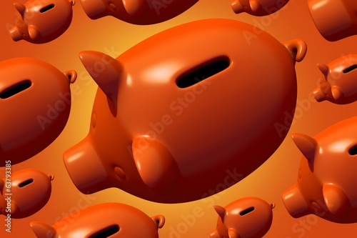 Illustration: Group of Piggy Banks Group of Piggy Banks
