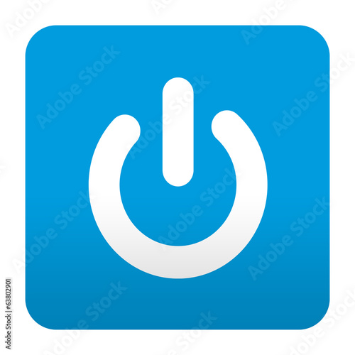 Illustration: Etiqueta tipo app azul simbolo power Etiqueta tipo app azul simbolo power