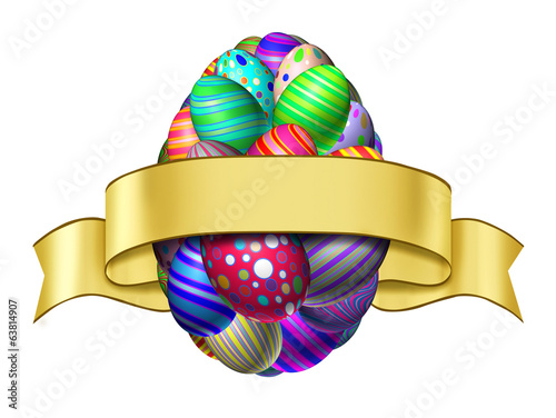 Illustration: Easter Ribbon Label Easter Ribbon Label