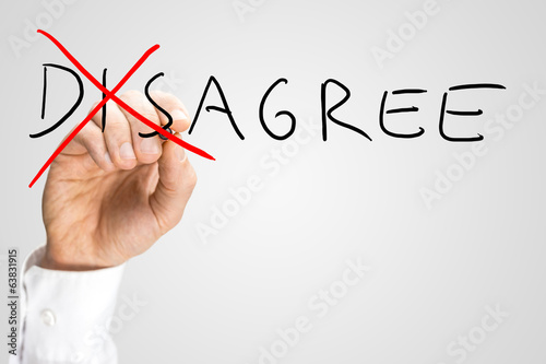 Photo: Disagree versus Agree Disagree versus Agree