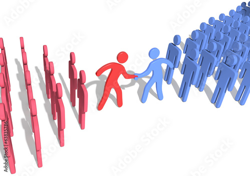 Illustration: Company team leaders agreement handshake Company team leaders agreement handshake