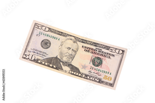 Photo: Fifty dollar bill. Fifty dollar bill.