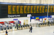 Timetable at departures - Waterloo railway station, London, UK Timetable at departures - Waterloo railway station, London, UK