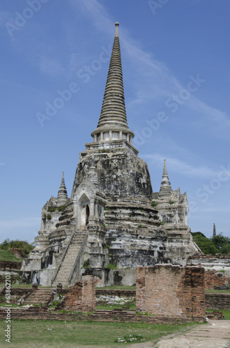 Photo: Ancient pagoda at Wat Phra Si Sanphet in Ayutthaya, Thailand Ancient pagoda at Wat Phra Si Sanphet in Ayutthaya, Thailand