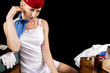 Retro Stewardess Undressing or Dressing Retro Stewardess Undressing or Dressing