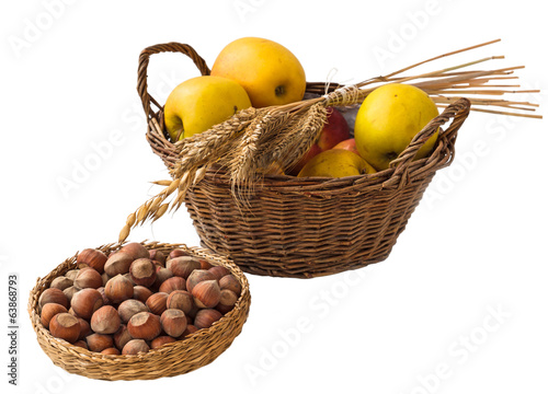 Photo: Apple harvest, bundle and hazelnuts Apple harvest, bundle and hazelnuts